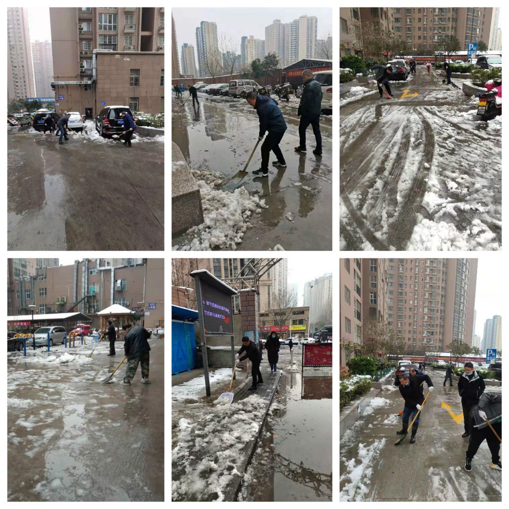 不畏严寒除积雪，河南南浦物业扫雪开路暖人心